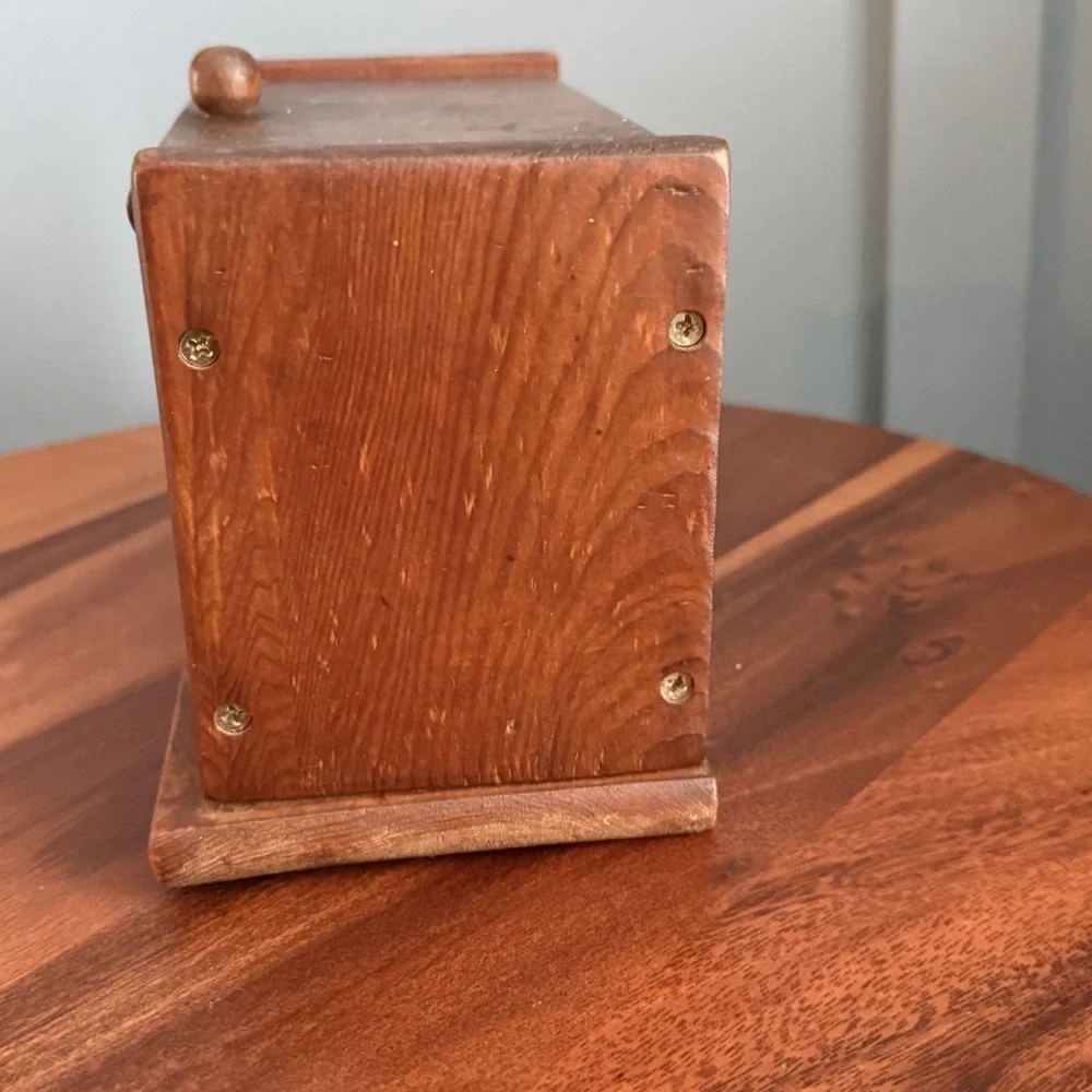 Vintage Wood Recipe Box Folk Art General Store Engraved Rustic Kitchen Decor